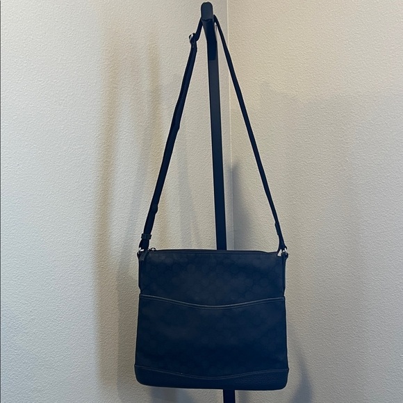 Gucci Handbags - Authentic vintage Gucci Monogram Black canvas worth black leather edges